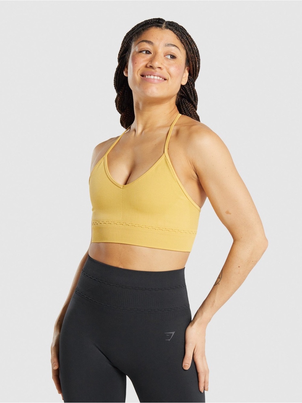 Gymshark Yellow Strappy Sports Bra